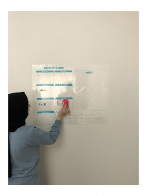 Weekly Planner Haftalık Planlayıcı Takvim Yazı Tahtası Akıllı Kağıt Tahta + Kalem 72x60 cm