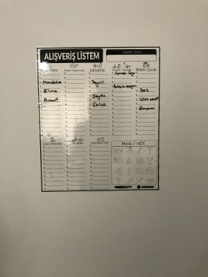 Alışveriş Listesi Programı Yazı Tahtası Akıllı Kağıt Tahta Tutunabilir Kağıt + Kalem 47x56 Cm	