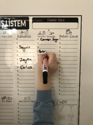 Alışveriş Listesi Programı Yazı Tahtası Akıllı Kağıt Tahta Tutunabilir Kağıt + Kalem 47x56 Cm	