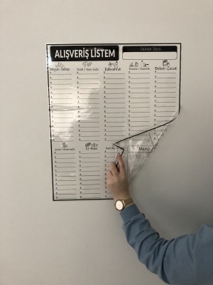 Alışveriş Listesi Programı Yazı Tahtası Akıllı Kağıt Tahta Tutunabilir Kağıt + Kalem 47x56 Cm	