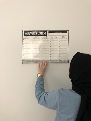 Alışveriş Listesi Programı Yazı Tahtası Akıllı Kağıt Tahta Tutunabilir Kağıt + Kalem 47x56 Cm	