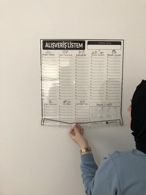 Alışveriş Listesi Programı Yazı Tahtası Akıllı Kağıt Tahta Tutunabilir Kağıt + Kalem 47x56 Cm	