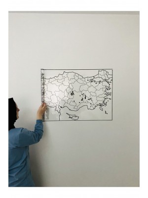 Türkiye ve Dünya Haritası Yazı Tahtası Akıllı Kağıt Tahta Statik Tutunabilir Kağıt + Kalem