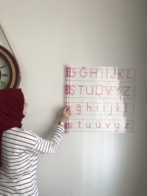 İlkokul 1.sınıf için yazı tahtası eğitim seti akıllı kağıt tahta 4lü