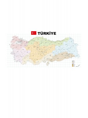 Türkiye İl İlçe Haritası Yazı Tahtası Akıllı Kağıt Tahta Kalem Hediyeli Dekoratif 95x200 Cm