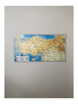 Türkiye Fiziki Haritası Dekoratif Türkiye Haritası Akıllı Kağıt Tahta 116x65 Cm