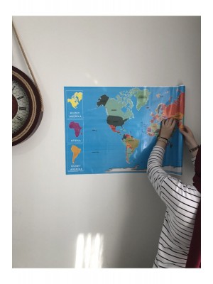 Tutunabilir Kağıt Dekoratif Tablo Eğitici Türkiye Ve Dünya Haritası Çocuk Duvar Sticker Yazı Tahtası Kağıt Tahta 2 Set